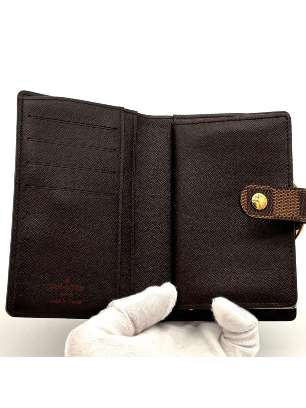 Louis Vuitton Wallet Kiss Lock Porte Monnaie Billets Viennois Damier Brown - Picture 3 of 11